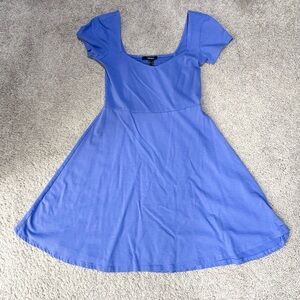H&M Blue A-Line Flutter Sleeve Mini Dress